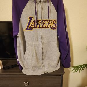 Purple and Gray Lakers Zip-Up Hoodie
